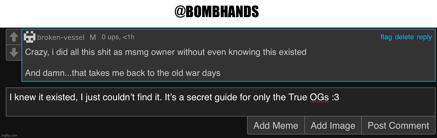 E | @BOMBHANDS | made w/ Imgflip meme maker