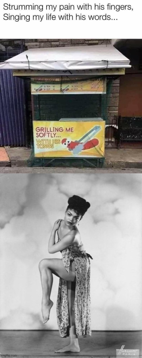 Strumming my pain | image tagged in eartha kitt,killing | made w/ Imgflip meme maker