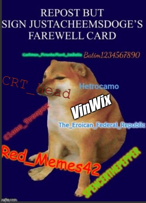 I’m gonna miss him :( | VinWix | image tagged in repost | made w/ Imgflip meme maker