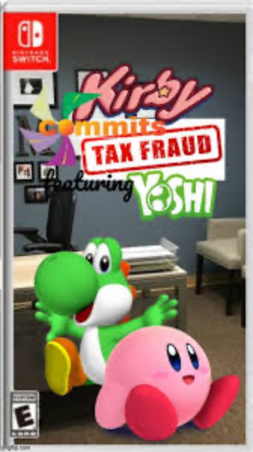 Kirby commits tax fraud | image tagged in kirby commits tax fraud | made w/ Imgflip meme maker