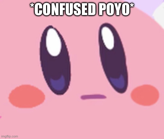 Blank Kirby Face | *CONFUSED POYO* | image tagged in blank kirby face | made w/ Imgflip meme maker