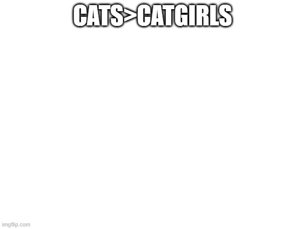 CATS>CATGIRLS | made w/ Imgflip meme maker