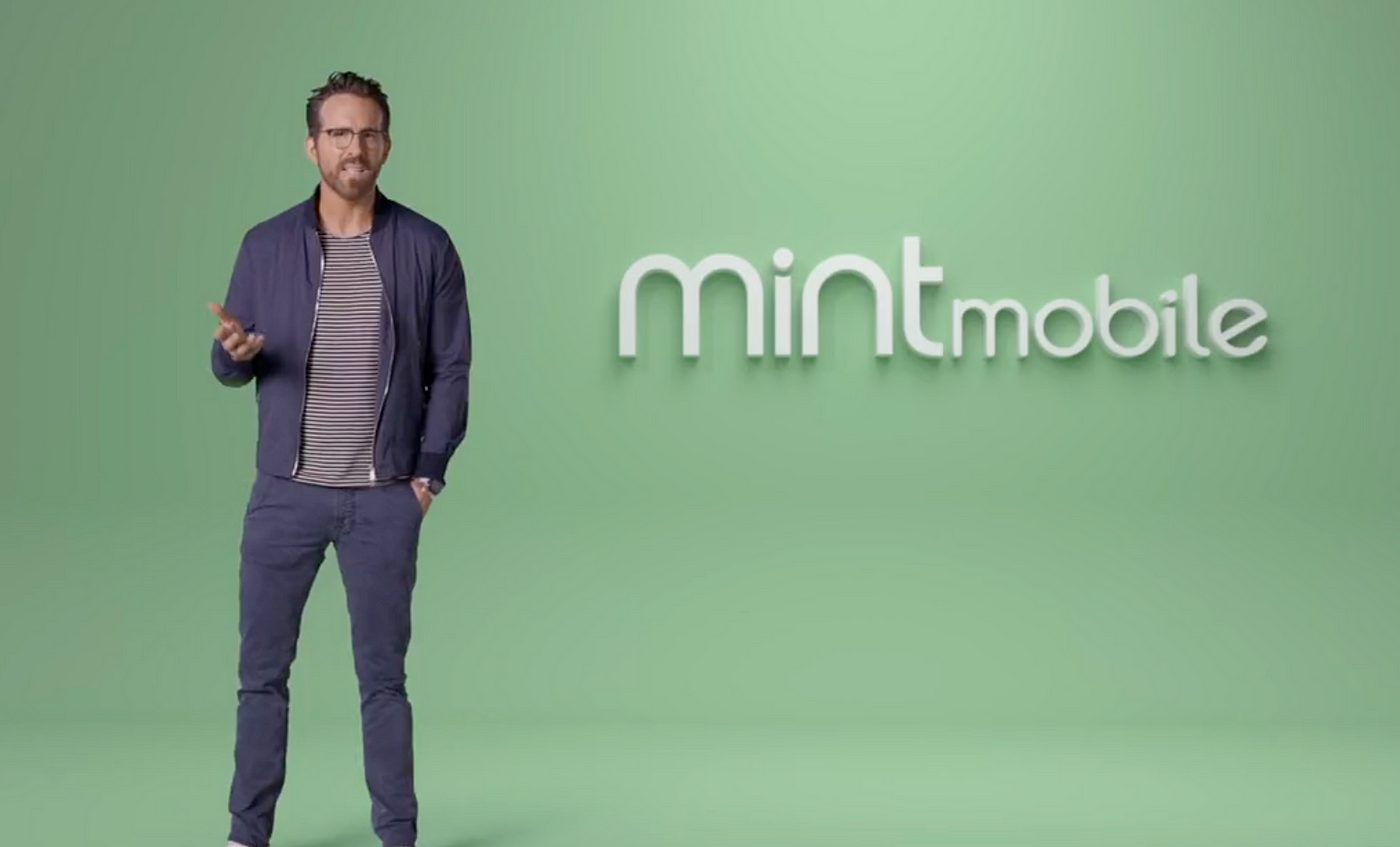 High Quality Ryan Renolds Mint Mobile ad Blank Meme Template
