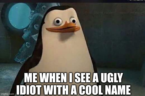 arghhhhhhhhhh | ME WHEN I SEE A UGLY IDIOT WITH A COOL NAME | image tagged in madagascar penguin | made w/ Imgflip meme maker