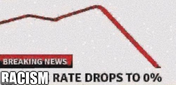 Suicide rates drop | RACISM | image tagged in suicide rates drop | made w/ Imgflip meme maker