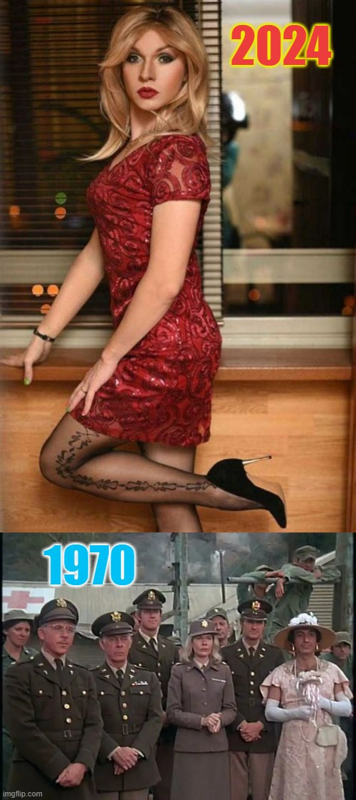 Crossdressing...Does Anyone Else See Similarities or Differences? | 2024; 1970 | image tagged in memes,crossdressing,2024,1970s,same,different | made w/ Imgflip meme maker