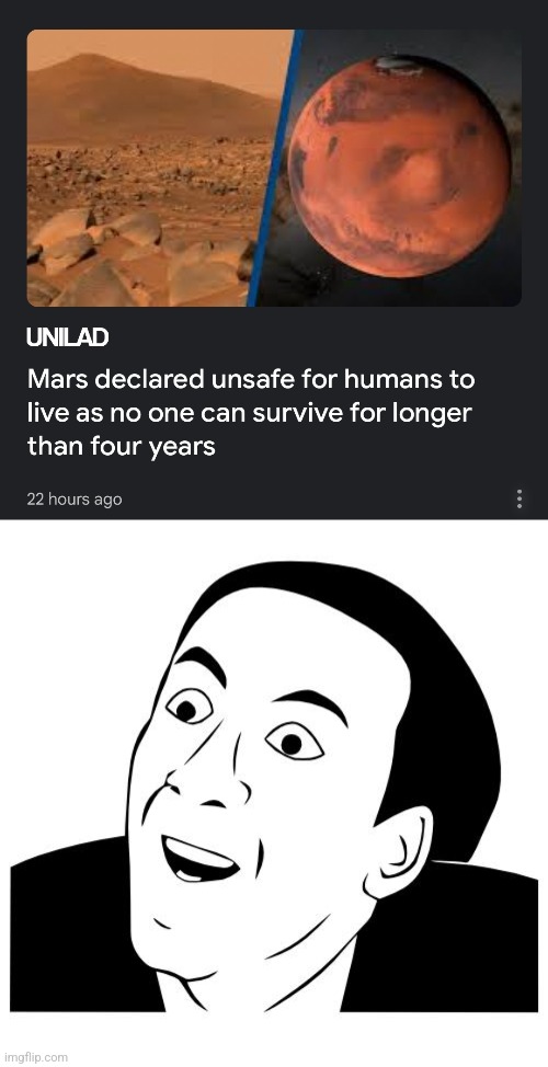 Not Even If Your Matt Damon | image tagged in you don't say,mars,not long term,funny,breaking news | made w/ Imgflip meme maker