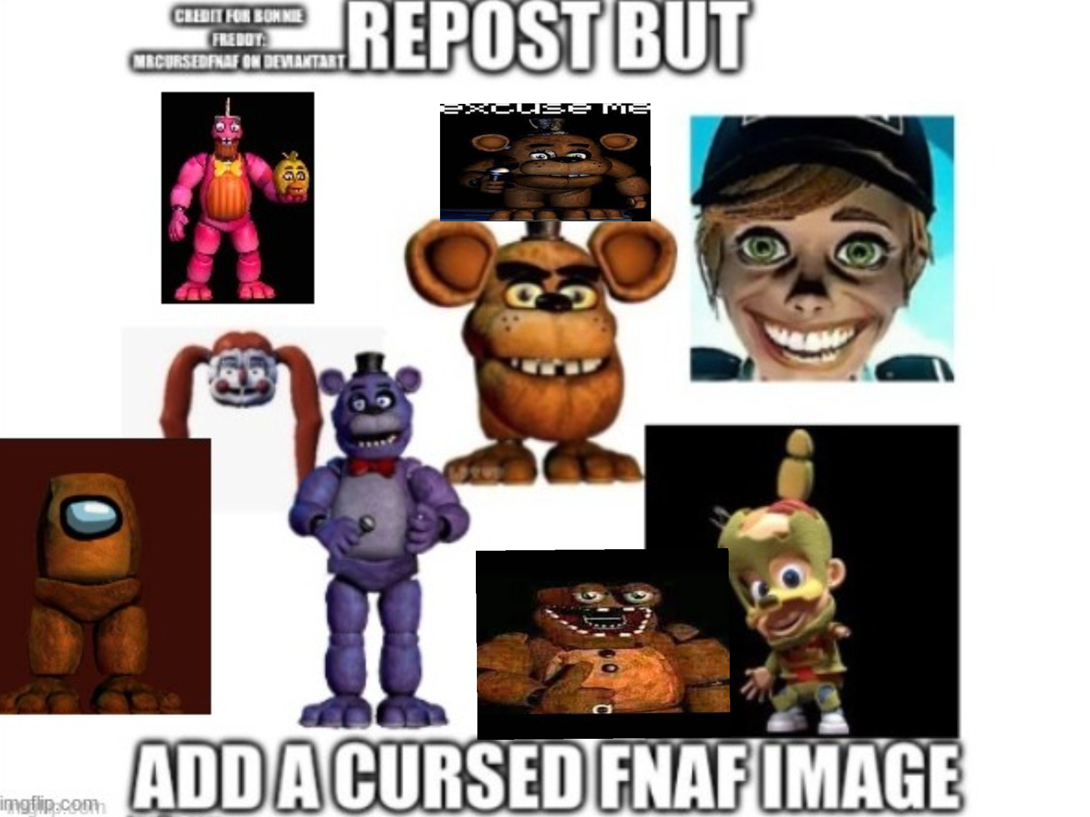 High Quality FNaF cursed images Blank Meme Template