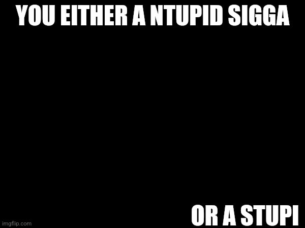 My lawyer has advised my not to continue this joke | YOU EITHER A NTUPID SIGGA; OR A STUPI | made w/ Imgflip meme maker