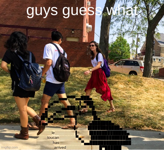 t o u c a n | guys guess what; ░░░░░░░░▄▄▄▀▀▀▄▄███▄░░░░░░░░░░░░░░
░░░░░▄▀▀░░░░░░░▐░▀██▌░░░░░░░░░░░░░
░░░▄▀░░░░▄▄███░▌▀▀░▀█░░░░░░░░░░░░░
░░▄█░░▄▀▀▒▒▒▒▒▄▐░░░░█▌░░░░░░░░░░░░
░▐█▀▄▀▄▄▄▄▀▀▀▀▌░░░░░▐█▄░░░░░░░░░░░
░▌▄▄▀▀░░░░░░░░▌░░░░▄███████▄░░░░░░
░░░░░░░░░░░░░▐░░░░▐███████████▄░░░
░░░░░le░░░░░░░▐░░░░▐█████████████▄
░░░░toucan░░░░░░▀▄░░░▐█████████████▄
░░░░░░has░░░░░░░░▀▄▄███████████████
░░░░░arrived░░░░░░░░░░░░█▀██████░░ | image tagged in hey guys guess what | made w/ Imgflip meme maker