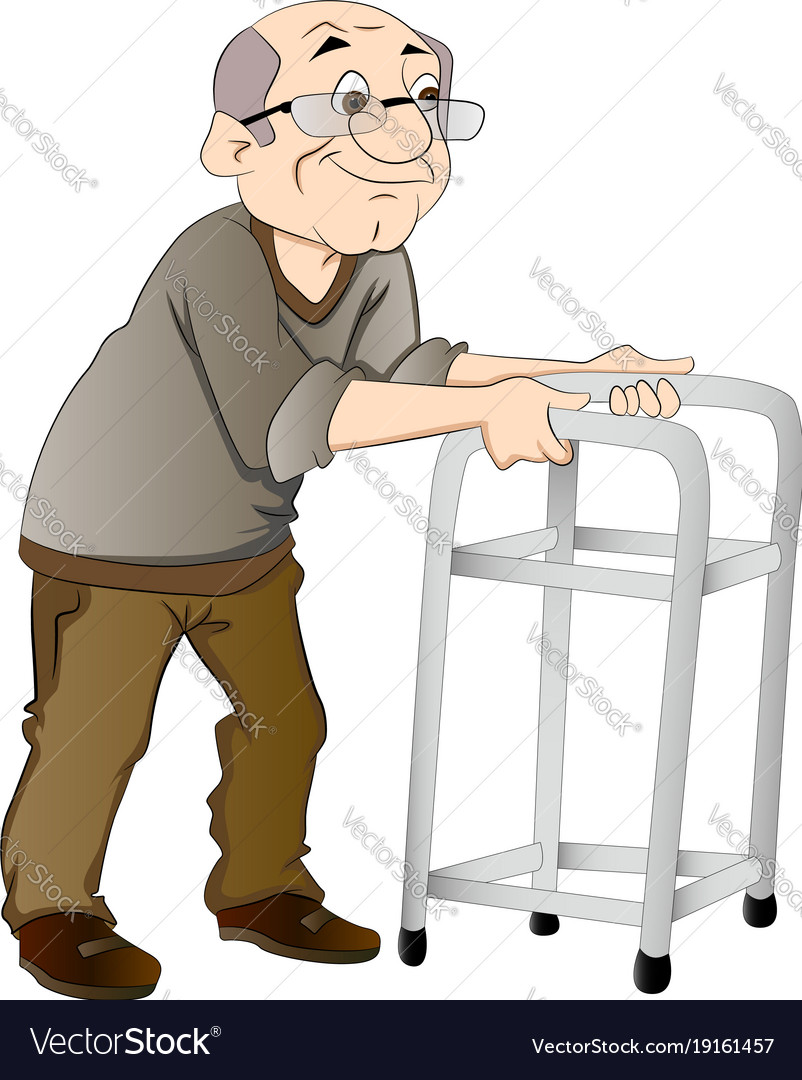 High Quality Old Man with Walker Blank Meme Template