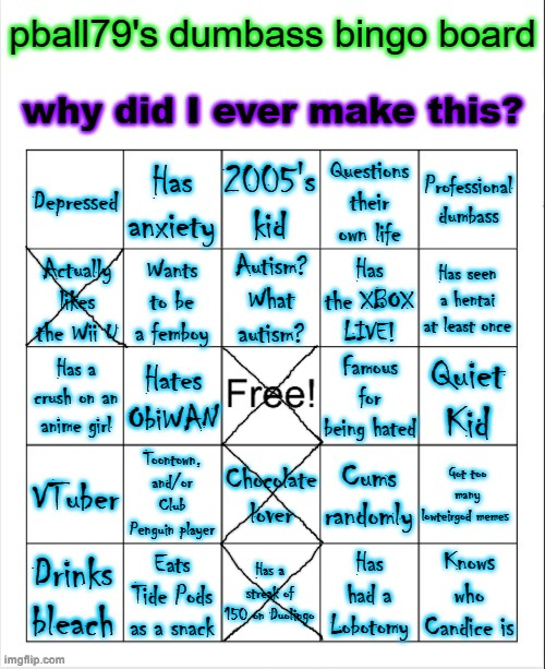 Wtf | image tagged in pball79's bingo | made w/ Imgflip meme maker