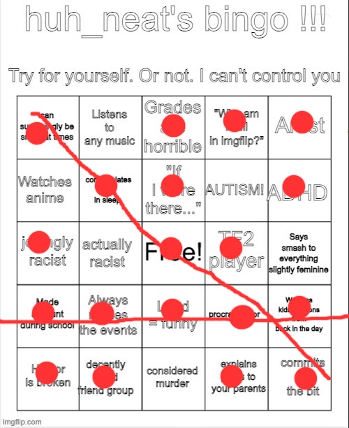 huh_neat bingo! | image tagged in huh_neat bingo | made w/ Imgflip meme maker