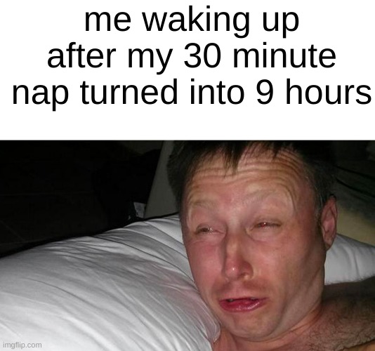 well shit | me waking up after my 30 minute nap turned into 9 hours | made w/ Imgflip meme maker