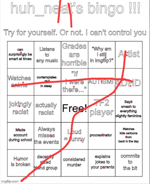 huh. neat | image tagged in huh_neat bingo | made w/ Imgflip meme maker