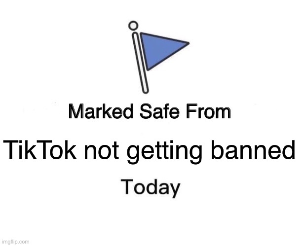 Marked Safe From Meme | TikTok not getting banned | image tagged in memes,marked safe from | made w/ Imgflip meme maker