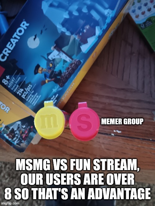 Thebest66 msmg | MSMG VS FUN STREAM, OUR USERS ARE OVER 8 SO THAT'S AN ADVANTAGE | image tagged in thebest66 msmg | made w/ Imgflip meme maker