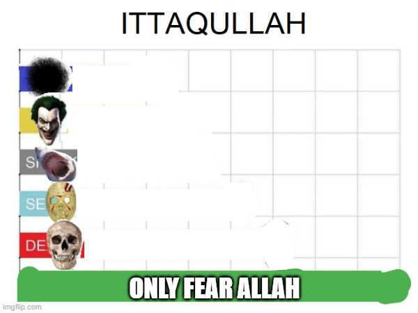ONLY FEAR ALLAH | image tagged in scariest things on earth,islam,muslim,muslims | made w/ Imgflip meme maker