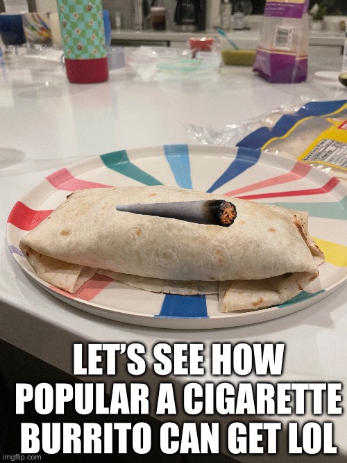 DORA | LET’S SEE HOW POPULAR A CIGARETTE BURRITO CAN GET LOL | image tagged in fast food | made w/ Imgflip meme maker