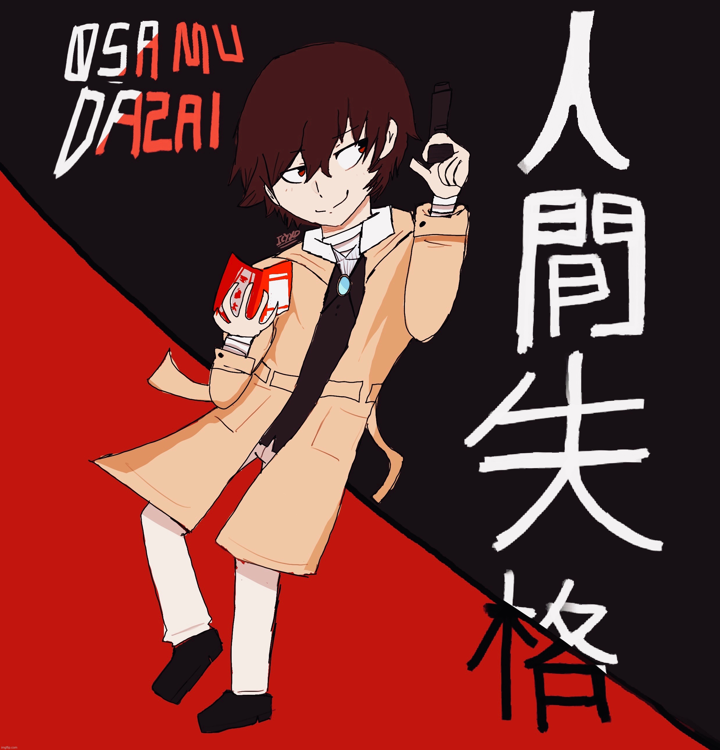 治太宰 OSAMU DAZAI. | image tagged in dazai,bungo stray dogs,anime,fanart | made w/ Imgflip meme maker