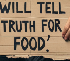 Will tell truth for food Blank Meme Template