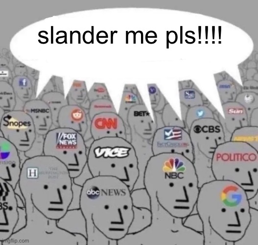 news channels hivemind | slander me pls!!!! | image tagged in news channels hivemind | made w/ Imgflip meme maker