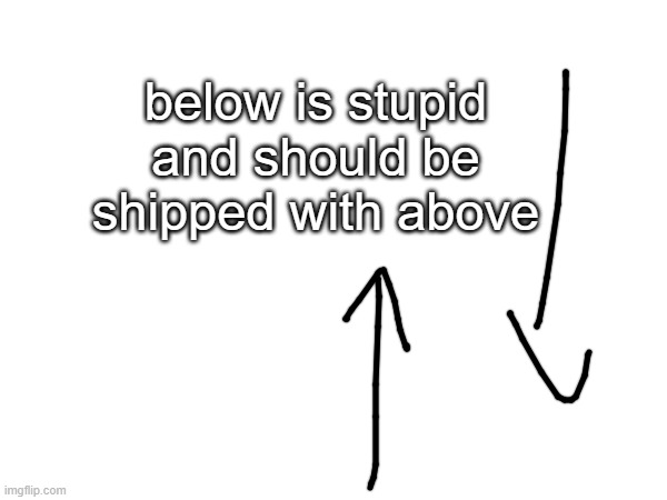below is stupid and should be shipped with above | made w/ Imgflip meme maker