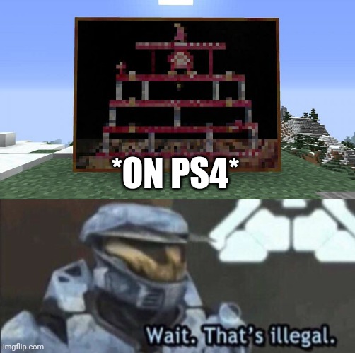 Someone call the Nintendo Ninjas! | *ON PS4* | image tagged in wait that s illegal,minecraft,nintendo | made w/ Imgflip meme maker