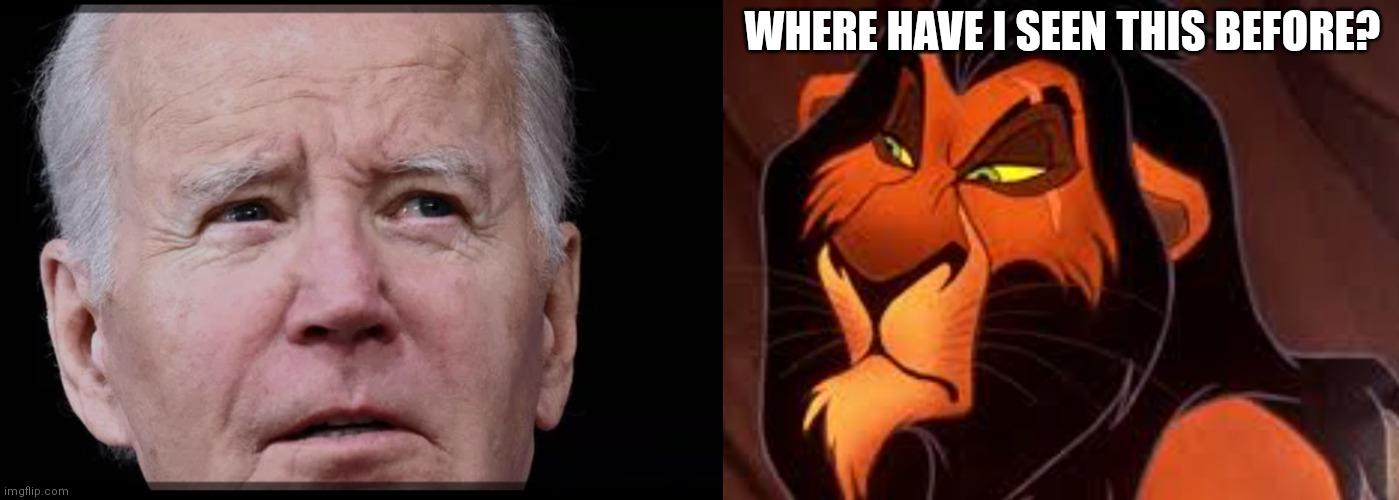 Scar thinking | WHERE HAVE I SEEN THIS BEFORE? | image tagged in the lion king | made w/ Imgflip meme maker
