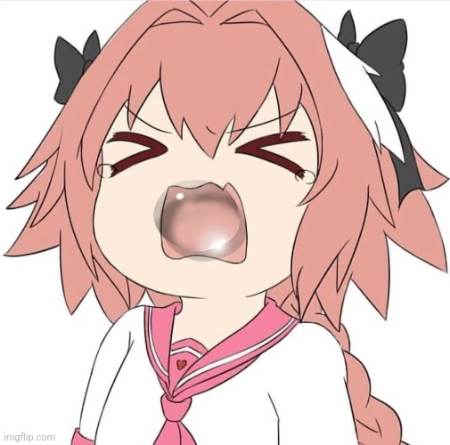 Eat bubble | image tagged in astolfo cry | made w/ Imgflip meme maker