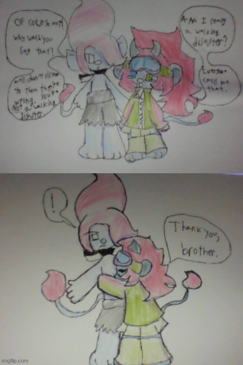 He's such a good brother :> (Sorry if you can't read lol, I took these on my computer) | made w/ Imgflip meme maker