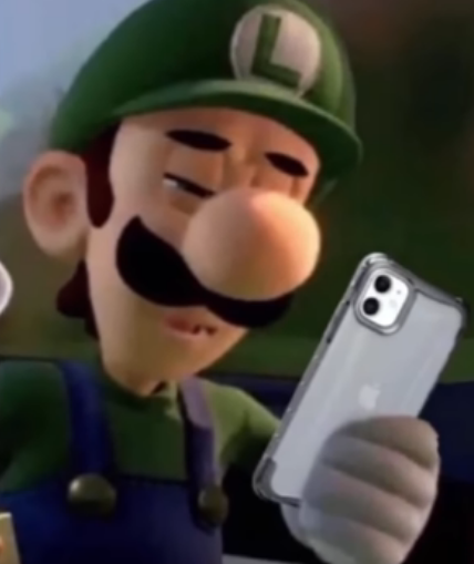 High Quality Luigi With Phone Blank Meme Template