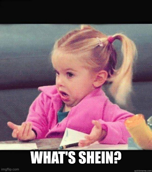 I dont know girl | WHAT'S SHEIN? | image tagged in i dont know girl | made w/ Imgflip meme maker