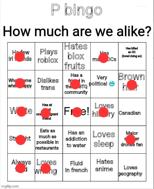 If only I were Canadian, I would have two bingos... | image tagged in p bingo | made w/ Imgflip meme maker