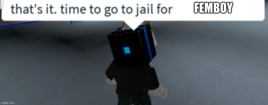 Time to go to jail for manslaughter | FEMBOY | image tagged in time to go to jail for manslaughter | made w/ Imgflip meme maker