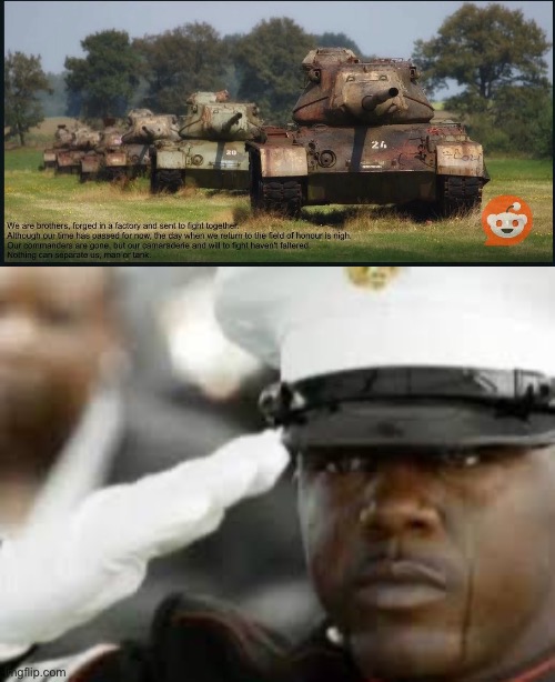 image tagged in sad salute,tanks,sad tanks,operator bravo,sadge | made w/ Imgflip meme maker
