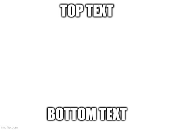 Blank White Template | TOP TEXT; BOTTOM TEXT | image tagged in blank white template | made w/ Imgflip meme maker