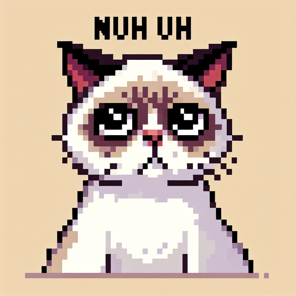 cat saying nuh uh Blank Meme Template