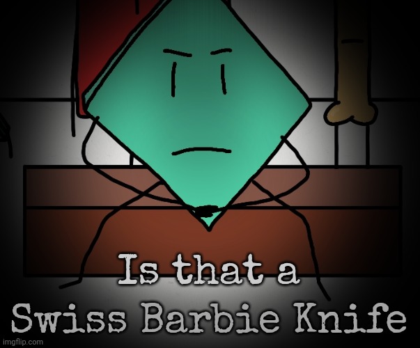 Mildly upset rhombus | Is that a Swiss Barbie Knife | image tagged in mildly upset rhombus | made w/ Imgflip meme maker