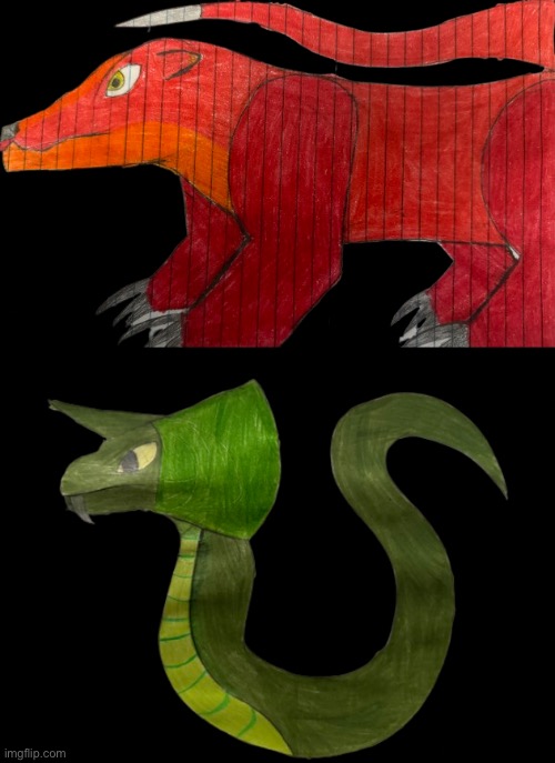 The Flaming Badger Kaiju and the Cobra Kaiju | made w/ Imgflip meme maker