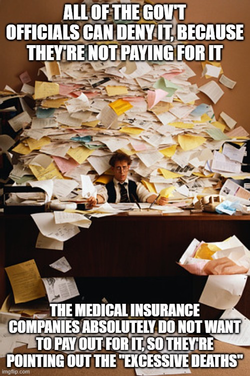paperwork | ALL OF THE GOV'T OFFICIALS CAN DENY IT, BECAUSE THEY'RE NOT PAYING FOR IT THE MEDICAL INSURANCE COMPANIES ABSOLUTELY DO NOT WANT TO PAY OUT  | image tagged in paperwork | made w/ Imgflip meme maker