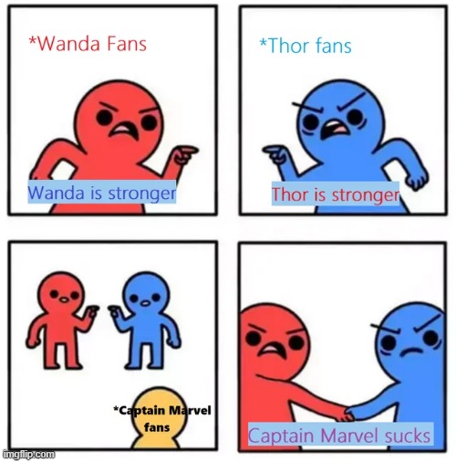 Agreement | image tagged in thor,scarlett witch,captain marvel | made w/ Imgflip meme maker