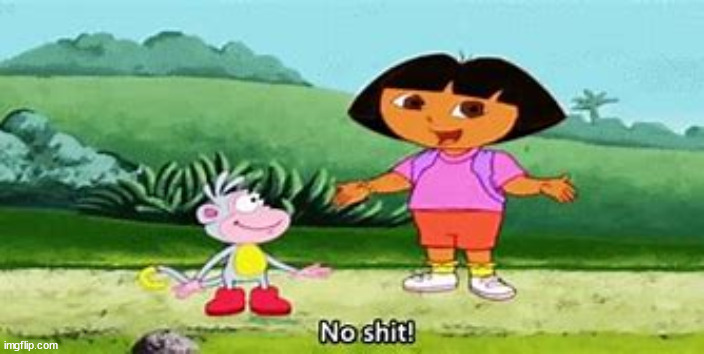 No Sh!t Dora | image tagged in no sh t dora | made w/ Imgflip meme maker