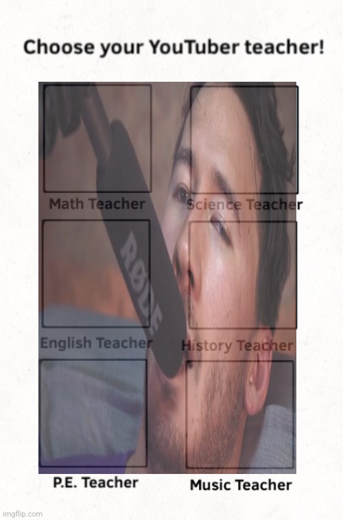 Markie | image tagged in choose your youtuber teacher | made w/ Imgflip meme maker