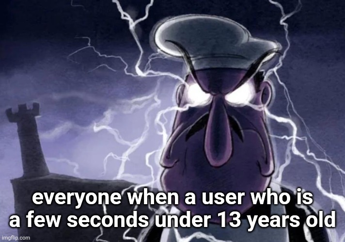 MSMG Slander #48 | everyone when a user who is a few seconds under 13 years old | image tagged in you should yeeeoooowww yourself now | made w/ Imgflip meme maker
