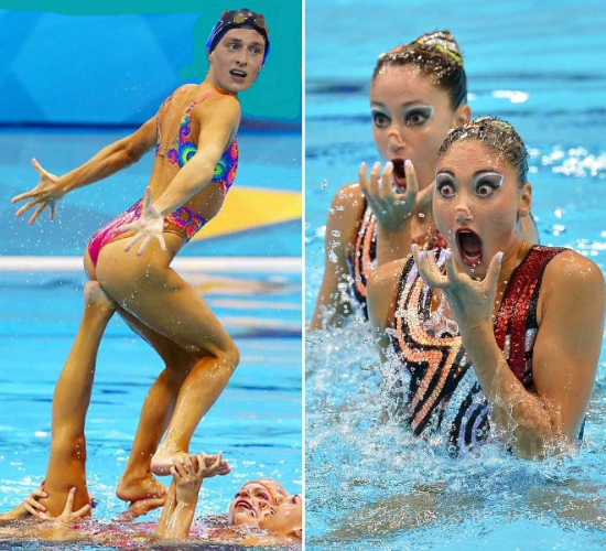 Lia Thomas tries synchronized swimming Blank Meme Template