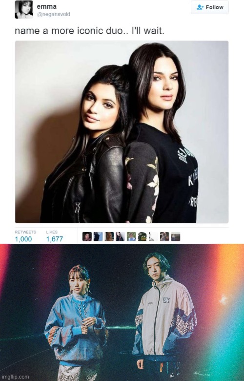 It's a J-Pop duo | image tagged in name a more iconic duo | made w/ Imgflip meme maker