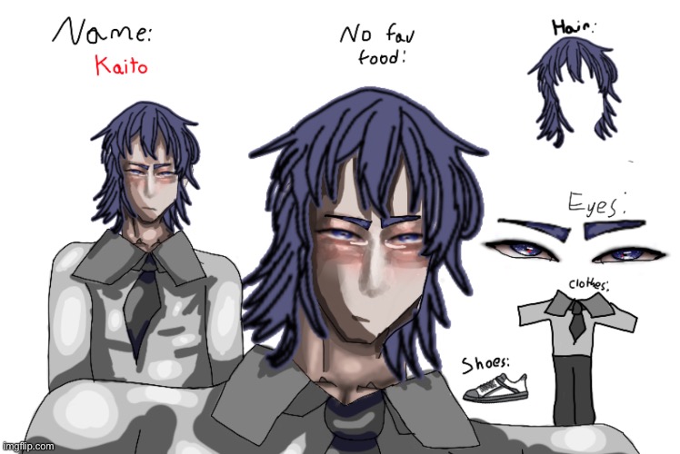 Kaito. New oc- | image tagged in art,drawing | made w/ Imgflip meme maker