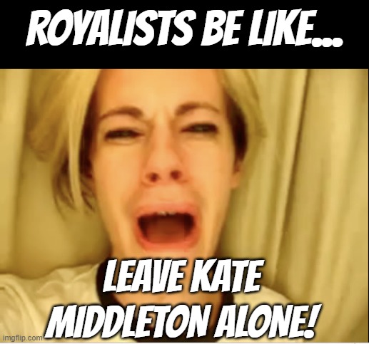 Kate Middleton | ROYALISTS BE LIKE... LEAVE KATE MIDDLETON ALONE! | image tagged in leave britney alone,windsor,kate | made w/ Imgflip meme maker