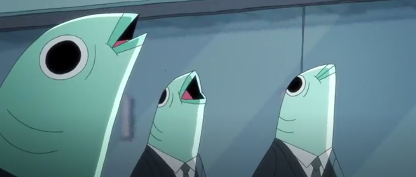 High Quality fishies in suits Blank Meme Template